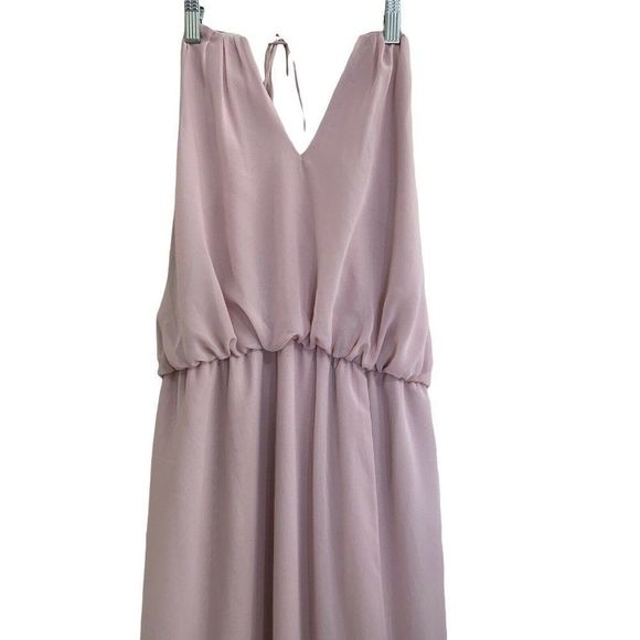 Wtoo 307 Size 6 Rose Bridesmaid Wedding Dress gown maxi chiffon halter 5670 - Picture 3 of 8